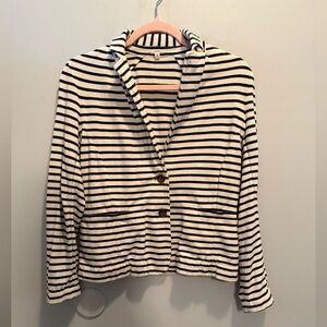 J. Crew Navy and White Striped Blazer Small